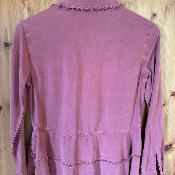 Cloth & Stone Anthropologie Tiered Fringe Button Down Top - Picture 3 of 3